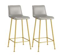 Ensemble de Tabouret de Bar de 2, tabourets de Bar tabourets de comptoir de Hauteur avec des Jambes en métal Un Repose-Pieds, des tabourets de Bar en Cuir PU Classiques pour Le comptoir de la Cuisine