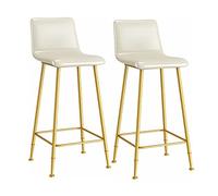 Ensemble de Tabouret de Bar de 2, tabourets de Bar tabourets de comptoir de Hauteur avec des Jambes en métal Un Repose-Pieds, des tabourets de Bar en Cuir PU Classiques pour Le comptoir de la Cuisine