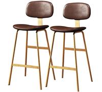 Ensemble de tabourets de Bar Moderne de 2 Tools de Bar, Faux Cuir Tabouret de Bar à Hauteur de comptoir Chaises de Bar avec des Jambes métalliques et Repose-Pied, Chaises de Salle à Manger