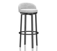 Ensemble de tabourets de bar modernes pivotants en velours avec base noire/dossier bas rembourrés pour cuisine, maison, bar et pub, hauteur 65 cm, 1 pièce.