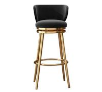 Ensemble de tabourets de Bar pivotants à Hauteur de comptoir (1/2/3/4), tabourets de Bar Modernes en Velours avec Dossier et Pieds en métal, chaises rembourrée(75cm Black Gold Leg,Set of 1)