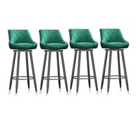 Ensemble de tabourets de bar pivotants en velours - Chaises hautes élégantes avec dossier pour îles de cuisine et pubs confortables et design pour un usage domestique - Solution d'assise élégante