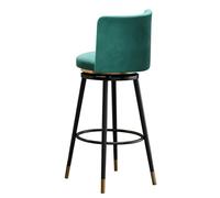 Ensemble de tabourets de Bar pivotants Style Mid-Century Modern (1/2/3/4) avec Dossier, rembourrés, for îlot de Cuisine ou Salle à Manger.(Green 75cm,1 PCS Black)