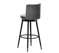 Ensemble de tabourets de Bar pivotants Style Mid-Century Modern (1/2/3/4) avec Dossier, rembourrés, for îlot de Cuisine ou Salle à Manger.(Grey 65cm,1 PCS Black)