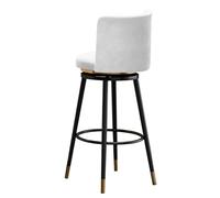 Ensemble de tabourets de Bar pivotants Style Mid-Century Modern (1/2/3/4) avec Dossier, rembourrés, for îlot de Cuisine ou Salle à Manger.(White 65cm,1 PCS Black)