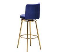 Ensemble de tabourets de Bar pivotants Style Mid-Century Modern (1/2/3/4) avec Dossier, rembourrés, for îlot de Cuisine ou Salle à Manger.(Blue 75cm,1 PCS Gold)