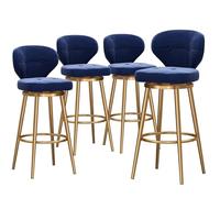 Ensemble de tabourets de bar pivotants, tabourets de bar modernes rembourrés en velours, chaises de bar for îlot de cuisine, tabourets de comptoir sans accoudoirs avec dossier et pieds en métal(1pcs,S