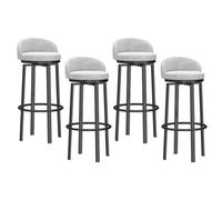 Ensemble de tabourets de bar pivotants, tabourets de bar modernes, tabourets de comptoir en velours, chaises d'île avec base noire/chaises de bar rembourrées à dossier bas pour cuisine/bar à domicile