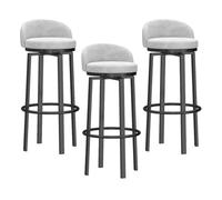 Ensemble de Tabourets de Bar Pivotants, Tabourets de Hauteur de Bar Modernes, Tabourets de Comptoir en Velours, Chaises de Bar avec Base Noire/Bas Dos, Chaises de Bar Rembourrées Pour Cuisine/Maison