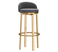 Ensemble de tabourets de Barre pivotant Bleu Moderne - Jambes en métal en Or, chaises de Restauration de comptoir arrière hautement pour îlot de Cuisine, 25,6 Pouces de Hauteur Assise - 1 Morceau