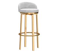 Ensemble de tabourets de Barre pivotant Bleu Moderne - Jambes en métal en Or, chaises de Restauration de comptoir arrière hautement pour îlot de Cuisine, 25,6 Pouces de Hauteur Assise - 1 Morceau