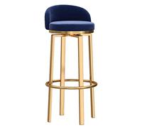Ensemble de tabourets de Barre pivotant Bleu Moderne - Jambes en métal en Or, chaises de Restauration de comptoir arrière hautement pour îlot de Cuisine, 25,6 Pouces de Hauteur Assise - 1 Morceau
