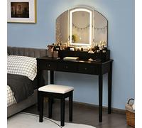 Ensemble de tabourets de commode, trois grands pliants, éclairés, 6 tiroirs, coiffeuse, meubles de chambre à coucher (couleur : E, taille : comme indiqué) (D comme indiqué)