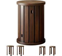 Ensemble de tabourets empilables en bois, tables gigognes 4 en 1 avec roulettes pour salon, salle à manger et petits espaces