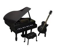 Ensemble de tabourets miniatures en bois - 3 pièces - Meubles réalistes pour maison de - Modèle de simulation de maison de avec accessoires d'instruments de musique - Jouet éducatif pour