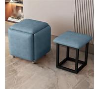 Ensemble de tabourets ottomans gigognes - Repose-pieds empilables avec roulettes pour le salon - Solution de rangement polyvalente et mobile