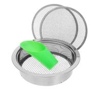 Ensemble de Tamis de Jardin en Acier Inoxydable à Deux Couches, 1, 3, 5 Mm | Tamis à Sol, Usage Compost et Bonsaï, avec Pelle Filtrante et Cuillère Aluminium
