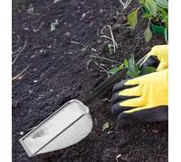 Ensemble de tamis de jardin en acier inoxydable, avec 4 tailles de maille, pour filtrer le sol, séparer les litières d'animaux et tamiser multifonction dans le jardinage et l'artisanat (noir)
