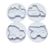 Ensemble de tampons à biscuits-4 pièces moules de camion pelle véhicule, gaufrage à ressort pour la cuisson bricolage