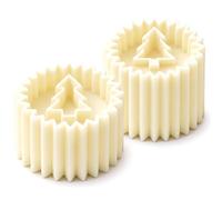 Ensemble de tampons à biscuits de vacances, paquet 2 emporte-pièces à pression manuelle pour la pâtisserie noël et d'halloween, blanc