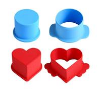 Ensemble de tampons à gâteau avec poussoir en forme de cœur et rond pour pâtisseries faites maison, accessoires de biscuits et argile, outil de façonnage de gâteau