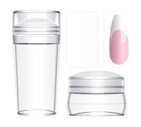 Ensemble de tampons à ongles : ensemble complet d'estampes d'art des ongles avec assiettes et grattoirs | Tampon à ongles transparent et élastique en silicone, outils de conception d'ongles