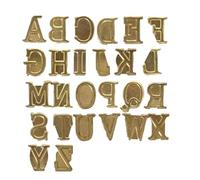 Ensemble de tampons d'alphabet en bois - Kit de lettres de marque en bois chaud pour travaux manuels | Outils de tampon à tête en cuivre pour projets d'estampage, de sculpture, de charpente