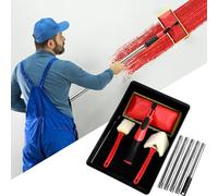 Ensemble de tampons de peinture de 17,8 cm - Tampons de peinture pour murs et plafonds, tampons de décoration plats avec tige d'extension de 124 cm et plateau de peinture, outil de bordure de