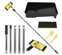 Ensemble de tampons de peinture pour murs et plafonds de 22,9 cm avec tiges d'épissure, 3 pinceaux et plateaux, tampons de peinture pour peindre les murs, les surfaces plates et les comptoirs
