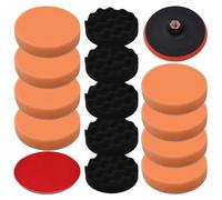 Ensemble de tampons de polissage 14 pcs 150 mm mousse éponge disque plateau pour polisseuse lustreuse carrosserie voiture bateau finition éclat cire rayure