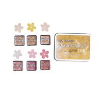 Ensemble de tampons encreurs à mélange de 6 couleurs, tampons encreurs portables pour journaux d'art, projets scolaires, ensemble de tampons encreurs rétro