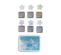 Ensemble de tampons encreurs à mélange de 6 couleurs, tampons encreurs portables pour journaux d'art, projets scolaires, ensemble de tampons encreurs rétro