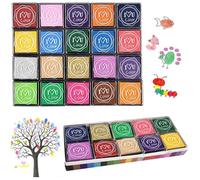 Ensemble de tampons encreurs pour enfants - 20 couleurs - lavable - pour loisirs créatifs - idéal pour tamponner colorier sur
