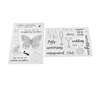 Ensemble de tampons transparents TPR, impression claire, non irritants, Recyclables, pratiques, pour la fabrication de cartes, 2 pièces