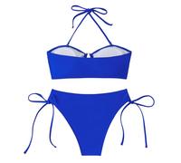Ensemble de Tankini Élégant en Deux Pièces pour Femme Haut Soutien-Gorge et Basy Culotte Maillot de Bain Confection Confortable (Blue, M)