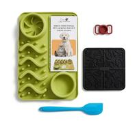 Ensemble de tapis à lécher pour animal de compagnie avec support AirTag, lot de 4 pièces pour chien et chat - Tapis à lécher à ventouse en silicone, tapis d'alimentation multi-zones, grattoir de