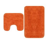 vidaXL Tapis de salle de bain Gris antidérapant lavable 2 pièces