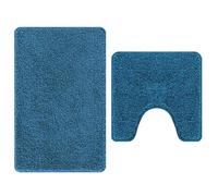 vidaXL Tapis de bain 2 pcs Bleu 50 x 50 cm Polypropylène
