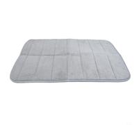 Ensemble de tapis de bain en mousse à mémoire de forme avec envers antidérapant pour une utilisation sûre dans la salle de bain, la douche et le contour WC - Lavable avec rembourrage doux (gris clair)