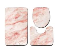 Ensemble de tapis de bain luxueux en fibre de polyester absorbant et antidérapant pour abattant de toilettes, tapis de sol pour les zones humides comme les salles de bains et les housses de siège de