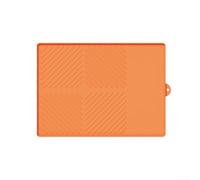 Ensemble de tapis de barbecue en silicone résistant à la chaleur et tapis d'évacuation pour comptoir de cuisine, flexible et antidérapant avec motif rayé, gris, noir, orange (orange - C)