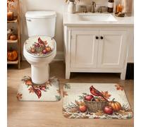 Ensemble de tapis de salle de bain 3 pièces Motif cardinal d'automne et