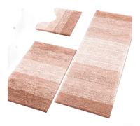 Ensemble de tapis de salle de bain super absorbant fabriqué en flanelle de neige ultra douce et polaire pelucheuse avec fond de teint antidérapant en TPR (C Skin Rose)