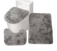 Ensemble de tapis de salle de bain - Tip Tye Mat Ensemble pour la protection de la douche | Microfibre doux avec support non glissement, combo de tapis de toilette absorbant en 3 pièces, contour en fo