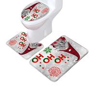 Ensemble De Tapis De Sol De Noël, Couverture De Toilettes De Vacances, Tapis Antidérapant Sur Le Thème De Noël, Design Inspiré De La Bande Dessinée, Pas De Nettoyage De Fouillis, Utilisation Poly