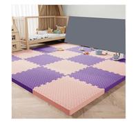 Ensemble de Tapis de Sol en Mousse, 128 pièces, Dalles emboîtables avec Bordures, Tapis de Jeu Puzzle Ultra-épais 30 x 30 x 2,5 cm for l'escalade et la Salle de Sport à Domicile, Blanc/Rose(/Purple)