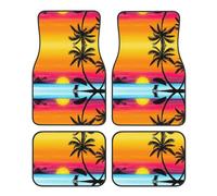 Ensemble de tapis de sol pour voiture Motif palmier coucher de soleil de qualité supérieure