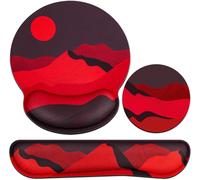 Ensemble De Tapis De Souris 3 En 1, Tapis De Souris Avec Coussin En Gel + Repose-Poignets, Clavier + Repose-Poignets, Tapis De Souris Ergonomique Avec Mousse À Mémoire De Forme, Soulage La