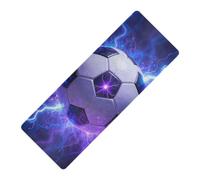 Ensemble de tapis de yoga imprimé Lightning Soccer Ball Art bleu électrique et violet 1 mm d'épaisseur pour la salle de sport à domicile, antidérapant, avec tapis de yoga tapete para ejercicio 180,3 x