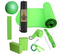Ensemble de tapis de yoga - Kit d'exercices en latex | Tapis de fitness avec sangle d'étirement du bloc des bandes de résistance de la balle de yoga | Kit complet de
